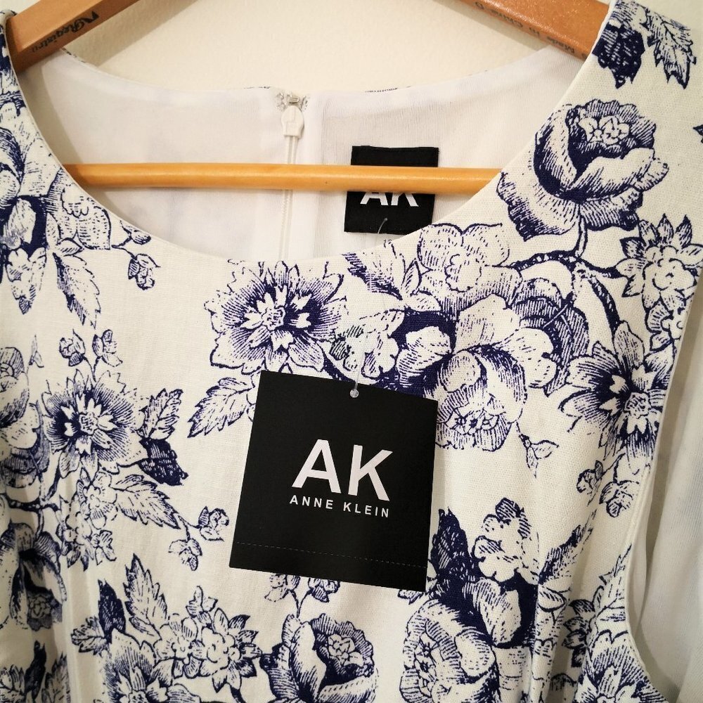 Anne Klein Linen Blend Floral Dress Size 10 - Picture 5 of 5